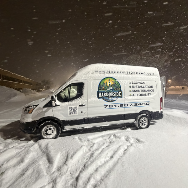 Harborside truck in snow